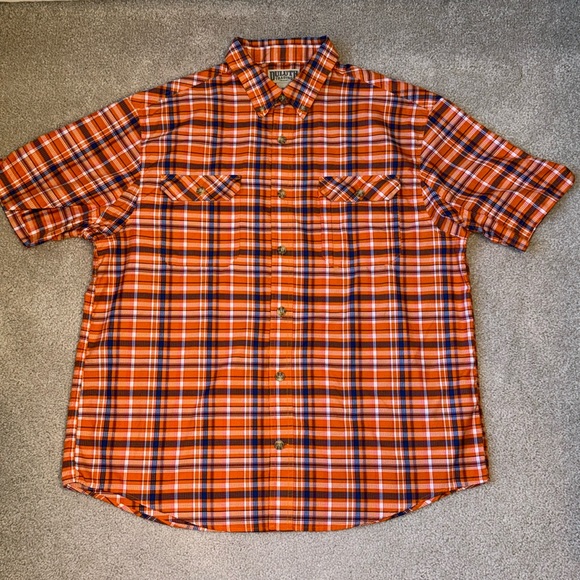 Chemise Duluth Trading Homme – Orange Boutonnage Floral – Taille S – Occasion
